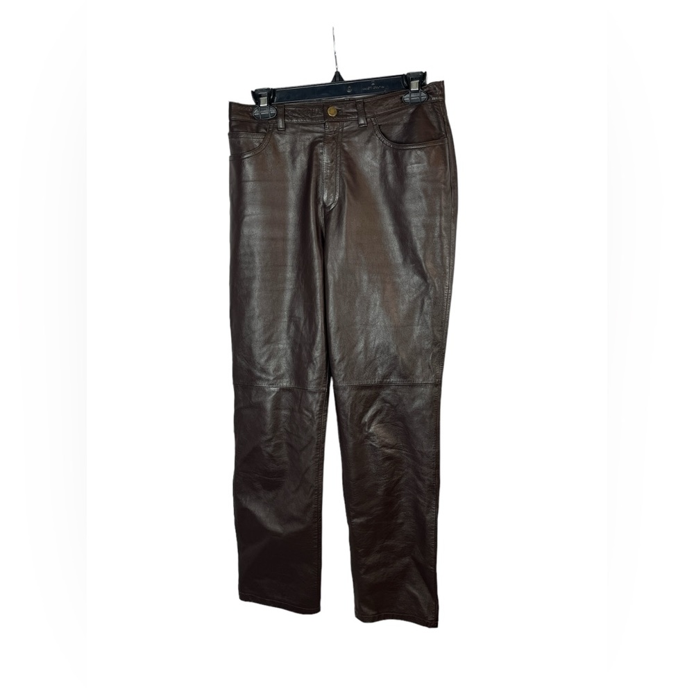 Jones New York brown leather pants size 4